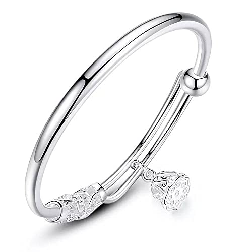 Armband - 925 Sterling Silber Verstellbarer Manschettenknopf Lotus Wurzelarmband Sterling Silber Schmuck Geburtstag Geschenke für Schwestern Freund Paare Mutter (Farbe von BNCXMO