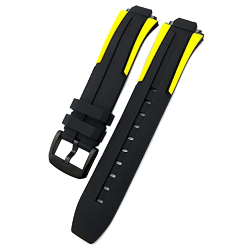 BNCXMO 18mm Gummi Silicon Waterdof Watch Band -Gurt für T111417 Handgelenk Armband Quartz Watch Men Damen Sport Accessoires (Farbe: Schwarz Rot Schwarz, Größe: 18 mm) von BNCXMO