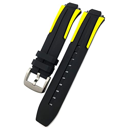 BNCXMO 18mm Gummi Silicon Waterdof Watch Band -Gurt für T111417 Handgelenk Armband Quartz Watch Men Damen Sport Accessoires (Farbe: Schwarz Rot Schwarz, Größe: 18 mm) von BNCXMO