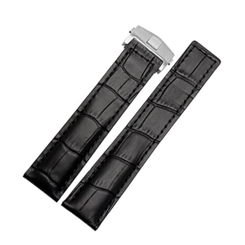 BNCXMO Echtes Cowhide -Uhrenband für Carrera Lincoln 19mm 20mm 22 mm schwarz braunen Klappschnalle Uhrengurt Männer von BNCXMO