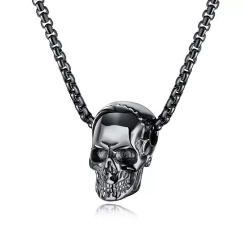 BNCXMO Edelstahlschädel Skelett anheitige Halskette Gothic Schmuck für Männer 24 "-Silver BNCXMO Edelstahlschädel Skelett anheitige Halskette Gothic Schmuck für Männer 24 "-Silver von BNCXMO