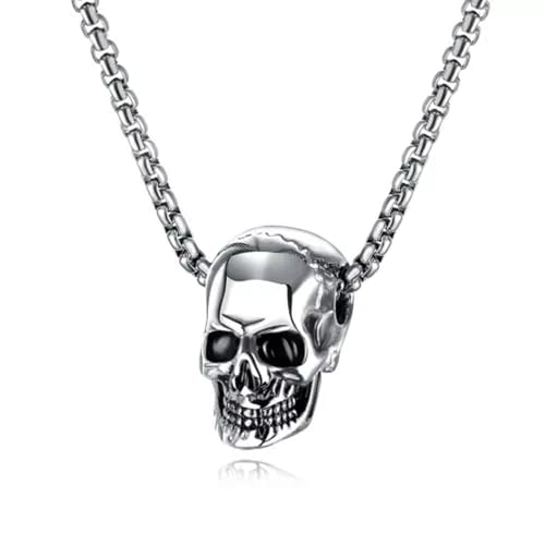 BNCXMO Edelstahlschädel Skelett anheitige Halskette Gothic Schmuck für Männer 24 "-Silver BNCXMO Edelstahlschädel Skelett anheitige Halskette Gothic Schmuck für Männer 24 "-Silver von BNCXMO