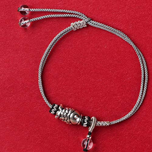BNCXMO Feng Shui Reichtum Amulett Armband Ruyi Lock Long Life Lock Ichthyosaurier Pendellan gewebt von BNCXMO