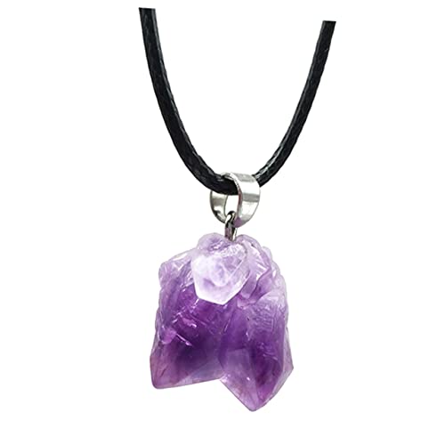 BNCXMO Mädchen Schmuck 1pc kreative unregelmäßige Amethyst Anhänger Halskette Natural Amethysten Schmuck für tägliche Kette Halskette von BNCXMO