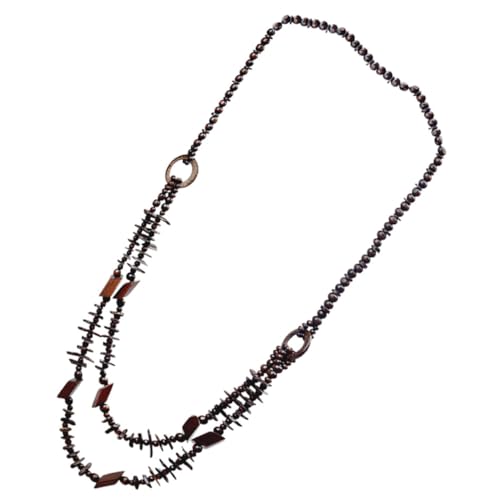 BNCXMO Mädchen Schmuck Perlen Halskette für Frauen Retro -Handgestrickte Kokosschalenschichtschicht Schmuck Halskette von BNCXMO