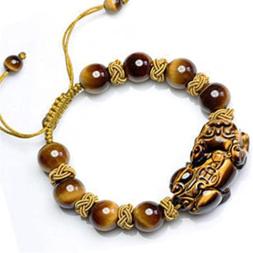 BNCXMO Natural Yellow Tiger Eye Stone Armband Böse Eye Feng Shui Pixiu Armband geflochten BNCXMO Natural Yellow Tiger Eye Stone Armband Böse Eye Feng Shui Pixiu Armband geflochten von BNCXMO