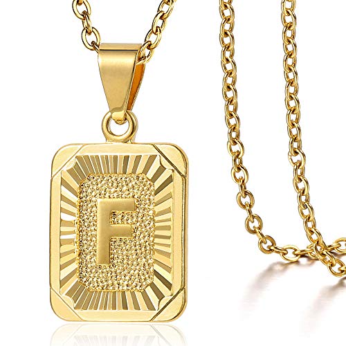 BNCXMO Rechteck anfänglicher Brief Anhänger Charme für Herren Womens Plated Hauptschreiben Anhänger Halskette 18inch BNCXMO Rechteck anfänglicher Brief Anhänger Charme für Herren Womens Plated Hauptschreiben Anhänger Halskette 18inch von BNCXMO