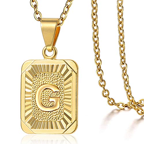 BNCXMO Rechteck anfänglicher Brief Anhänger Charme für Herren Womens Plated Hauptschreiben Anhänger Halskette 18inch BNCXMO Rechteck anfänglicher Brief Anhänger Charme für Herren Womens Plated Hauptschreiben Anhänger Halskette 18inch von BNCXMO