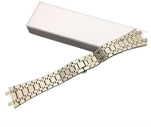 BNCXMO Schwarzes Gold Silber Uhrband 21mm 26mm Männer Frauen Edelstahl -Uhrenband Armband für AP Royal Oak Gurt Klappschnalle von BNCXMO