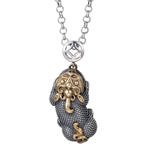 BNCXMO Two Tone 925 Sterling Silber Chinese Mythical Animal Pixiu Pendell Halskette für Männer Frauen 60 cm Kette von BNCXMO