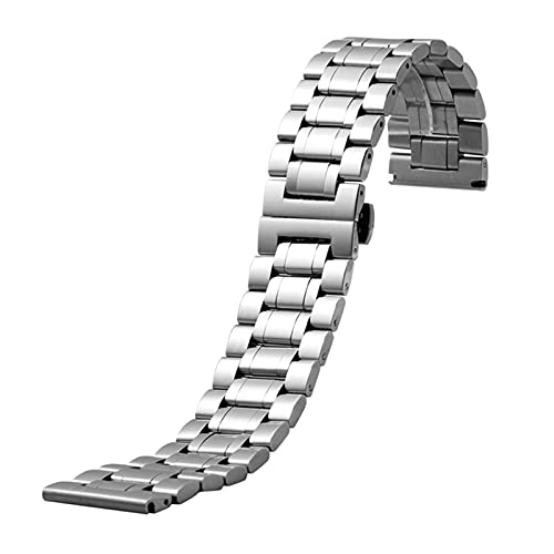BNCXMO Uhrengurt Metall Massive Edelstahlgurt mit 18 mm -28 mm Schnellfreisetzung Herren -Ersatzarmband /22 mm/Siliver kompatibel von BNCXMO