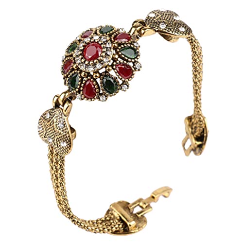 BNCXMO Vintage Armband Gold Plated Strassharzarmband für Frauen Schmuck Geschenk, Schmuck Halskette, Armbänder von BNCXMO