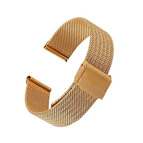 BNCXMO Wachgurt -Masch Edelstahl Armband Armband Herren 18 20 22mm Ersatzuhr Accessoires /18 mm/Gold von BNCXMO