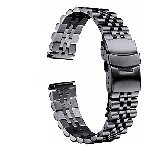 BNCXMO Wachgurt Metall Edelstahl 12 mm 14 mm 16 mm 18 mm 20 mm 20 mm 22 mm Schnellfreisetz gebogene Endgurt Herren -Frauen Schmetterlingsschnalle Festes Armband mit Zubehör/22 mm/Silber von BNCXMO