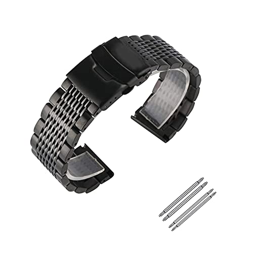 BNCXMO Watch Gurt Fashion Blue Watch Band Herren Uhrenband 22 mm 20 mm 18 mm 24 mm Edelstahlarmband Luxus Uhrengurte von BNCXMO