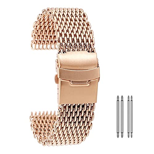 BNCXMO Watch -Gurte, 18 mm 20 mm 22 mm 24 mm 24 mm Schwarz/Blau/Roségold Edelstahl -Maschen -Handgelenk -Uhr -Band Fashion Men Quartz Uhrenband, Watch Band Ersatz von BNCXMO