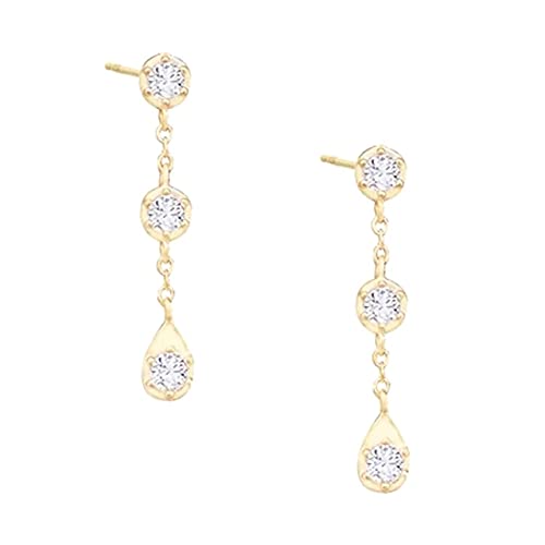 Bolzenohrringe für Frauen 3 Zirkone piercing Ohrringohrungen Kettenschmuck Pendientes Bolzenohrringe für Frauen 3 Zirkone piercing Ohrringohrungen Kettenschmuck Pendientes von BNCXMO