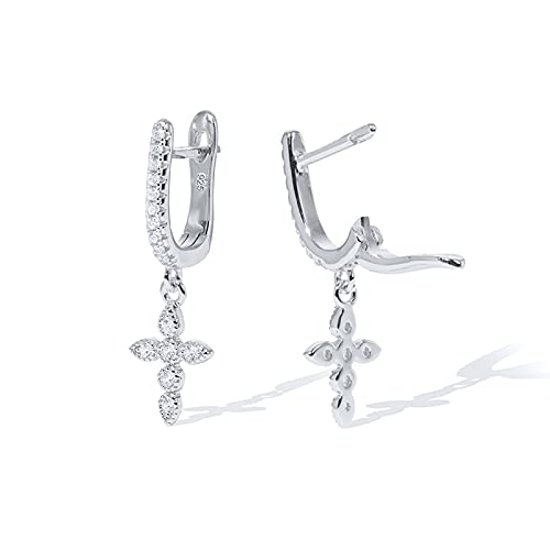 Cross Diamond Hoop Ohrringe für Frauen durchdringende Ohrringohren Schmuck Pendientes von BNCXMO