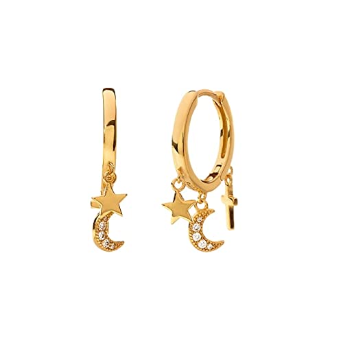 Exquisite Star Moon Anhänger Drop Ohrringe für Frauen durchdringende Ohrringe Schmuck Pendientes von BNCXMO