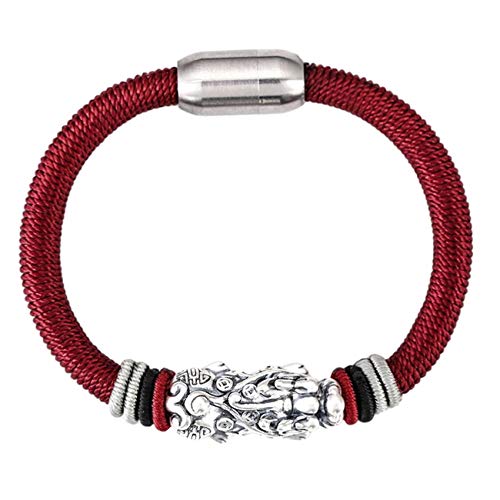 Feng Shui Armband rein Silver Diamond Knot Pixiu/Piyao Crystal Talisman Bangle Schutz Glück. Liebe Geld glückliche Wohlstand anziehen für Mann/Frauen Zinnober von BNCXMO
