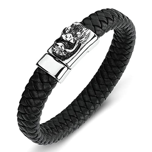 Geschenke für Männer Armband Jungen, Charm Armband Charme Dragon Armband Schwarzes Handgelenkkette Edelstahl mit Magnetverschluss, Länge 20 cm, Faux, ohne Zirkonia Geschenke für Männer Armband Jungen, Charm Armband Charme Dragon Armband Schwarzes Handgelenkkette Edelstahl mit Magnetverschluss, Länge 20 cm, Faux, ohne Zirkonia von BNCXMO