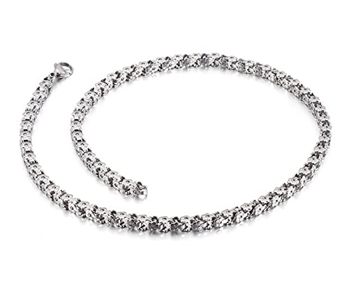 Herren Edelstahl Gliederarmbänder, Blumenform Kette Schnalle Link Personalisiertes Armband, Tolles Geschenk für Männer und Frauen, 5 mm, A von BNCXMO