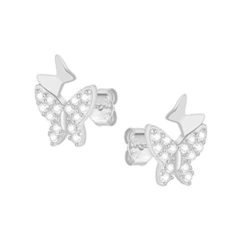 Hochglanz- und Zirkon -Doppel -Schmetterlingsohrringe für Frauen Mini Biene Piercing Ohren Schmuck Hochglanz- und Zirkon -Doppel -Schmetterlingsohrringe für Frauen Mini Biene Piercing Ohren Schmuck von BNCXMO