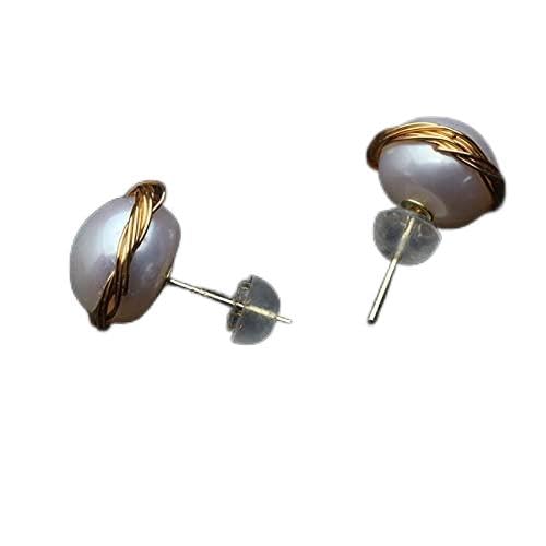 Hochzeit echtes natürliches Süßwasserperlen Ohrringe weißer Gestüt Ohrring für Frauen Fein Schmuck von BNCXMO