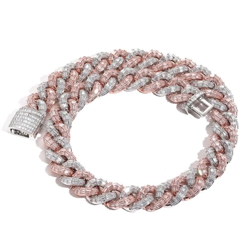 Mädchen Schmuckzubehör massiv dicke Herren Miami Breite 21mm ECED Out Halskette, Zoll extra glänzende Big Hip Hop Cuban Link Kette für Männer - Box enthalten Dekorationen von BNCXMO