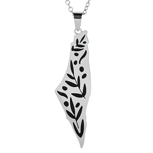 Mädchenprodukte 925 Sterling Silber Palästina Halskette für Männer, Palästina Karten Halskette Anhänger arabisch afrikanische Palästinensische Schmuck, Palästina -Halskette für Frauen, Palästina Mädchenprodukte 925 Sterling Silber Palästina Halskette für Männer, Palästina Karten Halskette Anhänger arabisch afrikanische Palästinensische Schmuck, Palästina -Halskette für Frauen, Palästina von BNCXMO