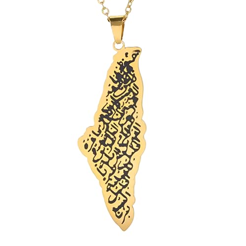 Mädchenprodukte 925 Sterling Silber Palästina Halskette für Männer, Palästina Karten Halskette Anhänger arabisch afrikanische Palästinensische Schmuck, Palästina -Halskette für Frauen, Palästina von BNCXMO