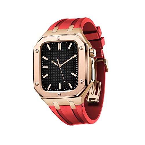 Männer Frauen Militär Metallkoffer für die IWatch -Serie 7/SE/6/5/4 Silikongurt Schockdopfer Stoßfänger für Band 45 mm 44mm Business Casual Style Watch Armband von BNCXMO
