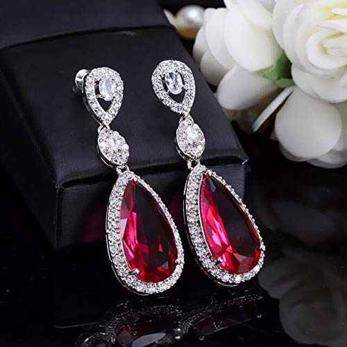 Micro Pave Water Drop Crystal Long Ohrringe für Frauen mit Zirkonsteinen Sicht von BNCXMO