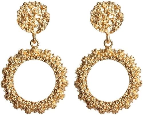 Modeohrringe, Hölzerohrringe, vintage geometrische Drop -Ohrringe für Frauen großer Rechteckkreis Hängen Mode Hangle Ohrringschmuck von BNCXMO