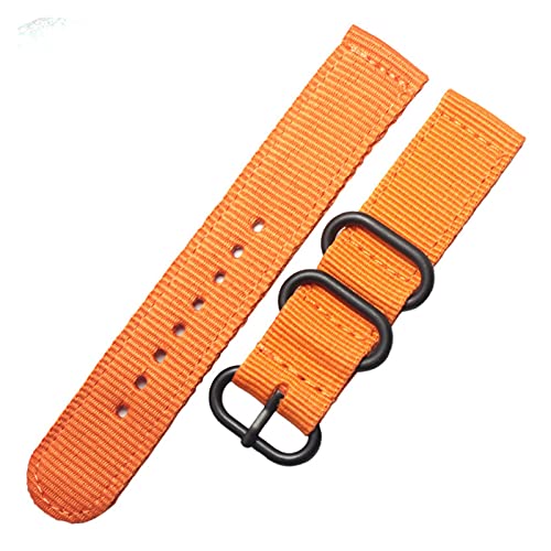 Nylon Uhrenarmband 6 Farben Uhrenarmband 18m 22mm 24mm Nylon wasserdichtes Uhrenarmband Band Edelstahl Schnalle/Khaki Silber Schnalle/20mm/20mm, 22 mm, A von BNCXMO