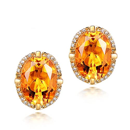 Ohrringe Citrine Stud Ohrringe für Frauen 925 Yellow Edelstein Geburtssteinohrschmuck Hochzeit von BNCXMO