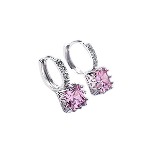 Pink Square Cut Mosaic Cubic Zircon Ohrringe für Frauen Schmuck Statement von BNCXMO