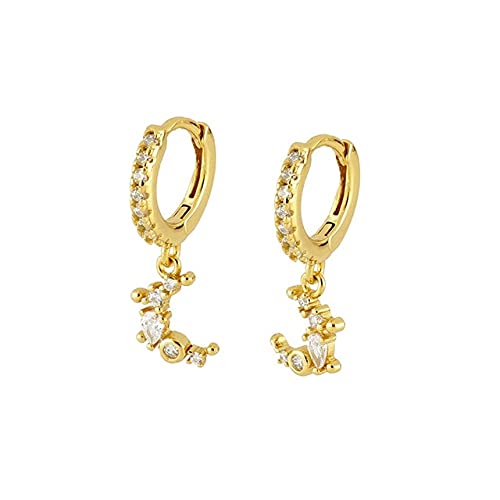 Reifenohrringe für Frauen Blüten Mond Zirkonstierstichring Ohrring Juwely Pendientes von BNCXMO