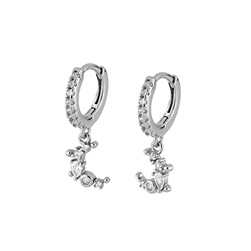 Reifenohrringe für Frauen Blüten Mond Zirkonstierstichring Ohrring Juwely Pendientes von BNCXMO