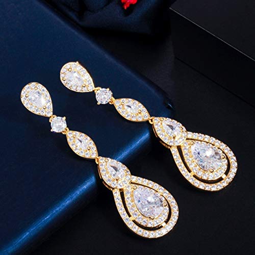 Rose Farbe Luxus langes Dangle Runde Wassertropfen elegante Ohrringe für Frauen Braut Hochzeit Schmuckkleid Rose Farbe Luxus langes Dangle Runde Wassertropfen elegante Ohrringe für Frauen Braut Hochzeit Schmuckkleid von BNCXMO