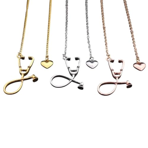 Schmuck Unisex Stainles Stell Geschenk Fashion Stethoskop Halskette Lariat Herz Anhänger Rosegold Schwarz Farbe Schwester Halskragen Schmuck Trendy Accessoires kreativ für Frauen und Männer Geschenk Schmuck Unisex Stainles Stell Geschenk Fashion Stethoskop Halskette Lariat Herz Anhänger Rosegold Schwarz Farbe Schwester Halskragen Schmuck Trendy Accessoires kreativ für Frauen und Männer Geschenk von BNCXMO