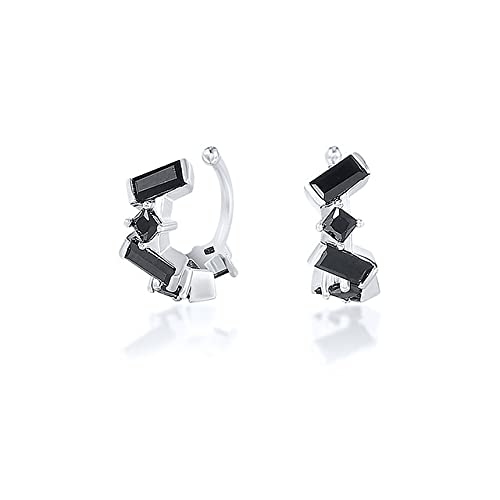 Schwarze Zirkon -Clip -Ohrringe für Frauen exquisite charmante Ohrmanschettenohrring -Schmuck Pendientes von BNCXMO