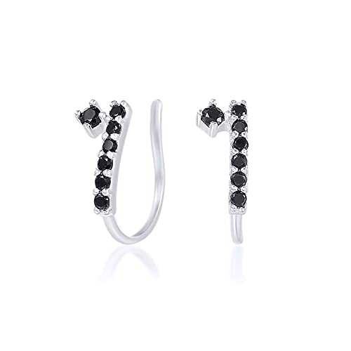 Schwarze Zirkon -Clip -Ohrringe für Frauen exquisite charmante Ohrmanschettenohrring -Schmuck Pendientes von BNCXMO