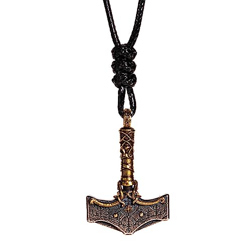 Viking Thors Hammer Mjolnir Halskette für Männer Frauen 925 Sterling Silber Amulett Schutz Anhänger mit Vegvissir Compass Norse Schmuck von BNCXMO
