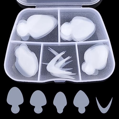 BNG 60 Stück French Forms Aufkleber für Nagel Gel Duett System, Weiche, Wiederverwendbare Silikonpads, Schablone, Dual Formen für French Maniküre von BNG