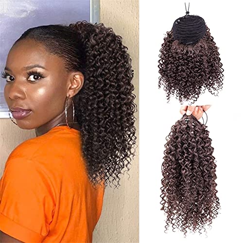 Messy Bun Stirnband Lockiger Pferdeschwanz, synthetischer Afro-Kink, lockiger Kordelzug, Pferdeschwanz, Clip-Extensions, Haarknoten, Damen-Haar-Accessoire, Perücke Haarknoten Unsichtbarer Haarknoten ( von BNNP