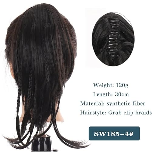 Messy Bun Stirnband Synthetische kurze Welle große Klaue Clip Pferdeschwanz Haarverlängerung Perücke Haarknoten Pferdeschwanz Damen Haar-Accessoires Haarknoten Unsichtbarer Haarknoten (Color : SW185- von BNNP