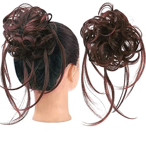 Messy Bun Stirnband Synthetischer Haarknoten mit elastischem Kamm Messy Bun Locken Haarknoten Frauen Perücke Haarverlängerungen Haarschmuck Haarknoten Unsichtbarer Haarknoten (Color : SW205-02) von BNNP