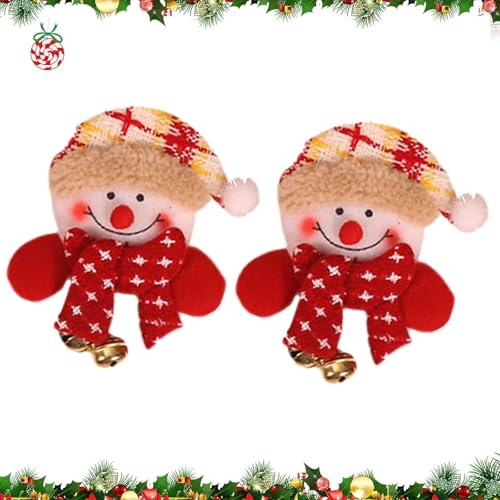 2 Stück Weihnachten LED Brosche Weihnachten Führte Brosche mit LED-Licht und Glocke Weihnachtsschmuck Kinder Weihnachtsgeschenke Partyzubehör Gastgeschenke (Color 2) von BNOYONERAS
