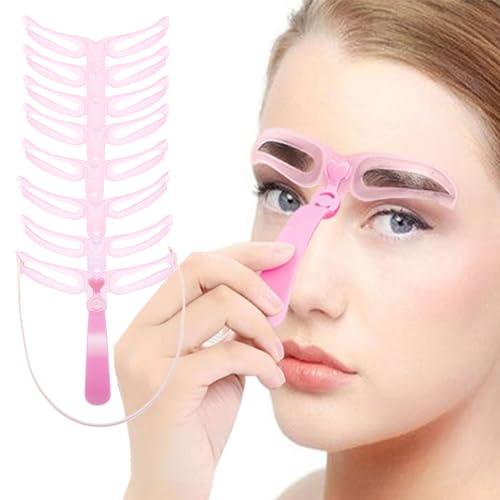 8 Stück Augenbrauen Schablone für Anfänger, Augenbraunformen， Augenbrauen Stempel Schablone, Wiederverwendbar Eyebrow Stencil, Augenbrauen Lineal Schablone für Frauen Mädchen Makeup Werkzeug von BNOYONERAS